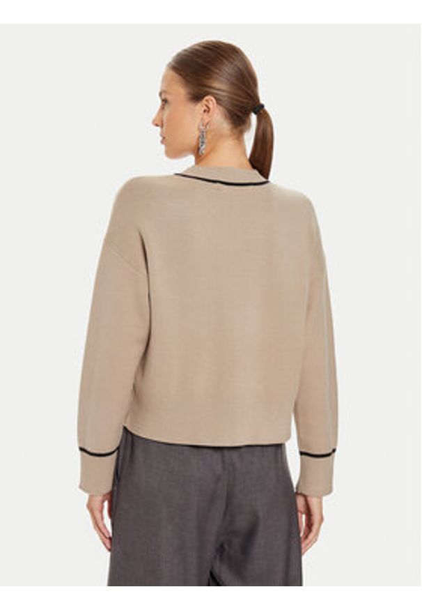 Vero Moda Sweter Saba 10318077 Beżowy Regular Fit. Kolor: beżowy. Materiał: syntetyk, wiskoza
