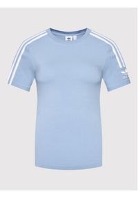 Adidas - adidas T-Shirt H33545 Błękitny Tight Fit. Kolor: niebieski. Materiał: bawełna #2