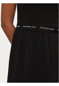 Calvin Klein Jeans Sukienka letnia Logo J20J223066 Czarny Regular Fit. Kolor: czarny. Materiał: wiskoza. Sezon: lato #5