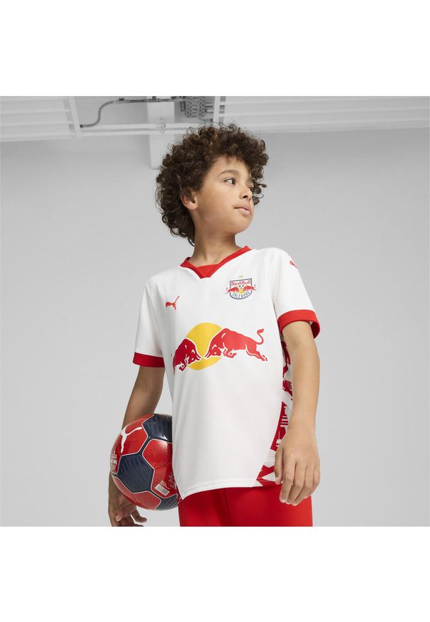Puma - Młodzieżowa koszulka domowa FC Red Bull Salzburg 24/25 PUMA White Red. Kolor: czerwony, biały, wielokolorowy. Sport: piłka nożna
