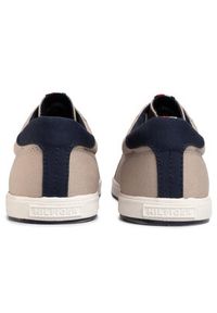 TOMMY HILFIGER - Tommy Hilfiger Tenisówki Iconic Long Lace Sneaker FM0FM01536AEP Beżowy. Kolor: beżowy. Materiał: materiał #4