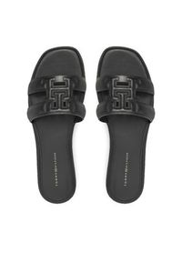 TOMMY HILFIGER - Tommy Hilfiger Klapki Th Logo Strap Mule FW0FW08671 Czarny. Kolor: czarny. Materiał: skóra #6