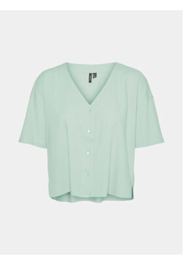 Vero Moda Bluzka Jesmilo 10279696 Zielony Regular Fit. Kolor: zielony. Materiał: len, wiskoza
