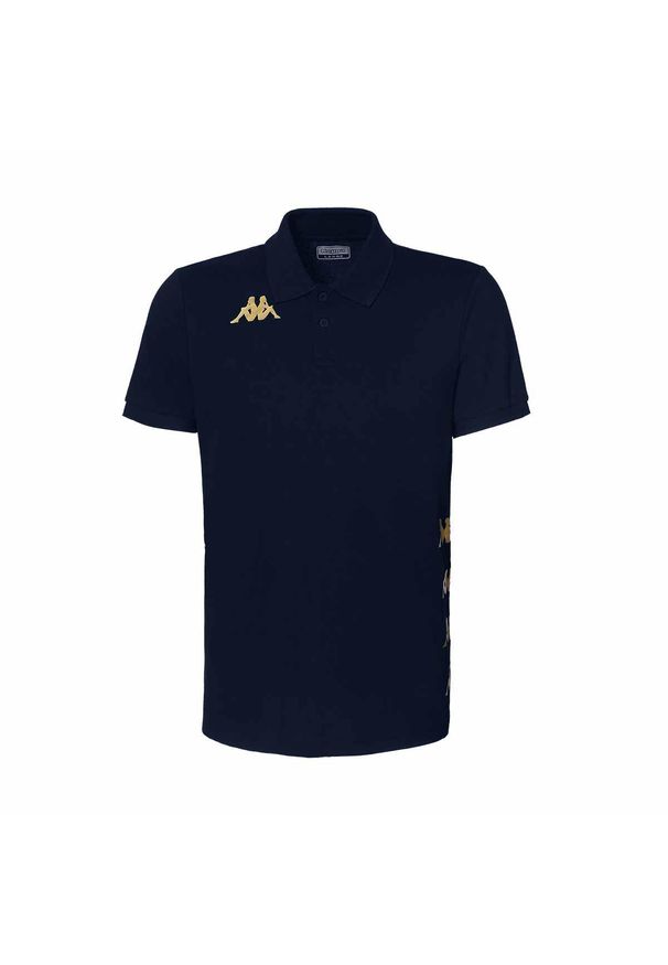 Polo Kappa Gastio. Typ kołnierza: polo. Kolor: wielokolorowy, niebieski. Materiał: bawełna, poliester