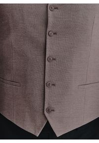 Pako Lorente - PAKO LORENTE – Brązowa kamizelka męska. Kolor: brązowy. Materiał: poliester, wiskoza, elastan. Wzór: melanż #4