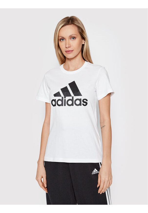 Adidas - adidas T-Shirt Essentials Logo GL0649 Biały Regular Fit. Kolor: biały. Materiał: bawełna