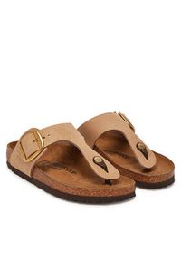 Birkenstock Japonki Gizeh Big Buckle LENB 1024007 Beżowy. Kolor: beżowy. Materiał: skóra, nubuk #3
