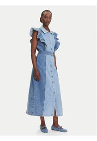 YAS Sukienka jeansowa Cawi 26037659 Niebieski Regular Fit. Kolor: niebieski. Materiał: bawełna #8