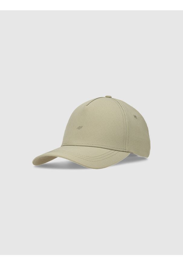 4f - Czapka z daszkiem strapback uniseks - khaki. Kolor: oliwkowy, brązowy, wielokolorowy. Materiał: syntetyk, materiał. Sezon: lato. Styl: sportowy