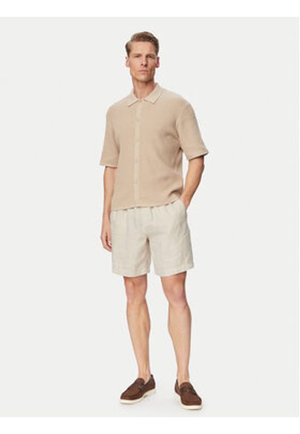 Jack & Jones Koszula Montauk 12293584 Beżowy jasny Relaxed Fit. Kolor: beżowy. Materiał: bawełna