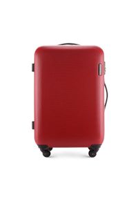 Wittchen - Średnia walizka z ABS-u z kontrastowym suwakiem. Kolor: czerwony. Materiał: guma. Styl: klasyczny #1