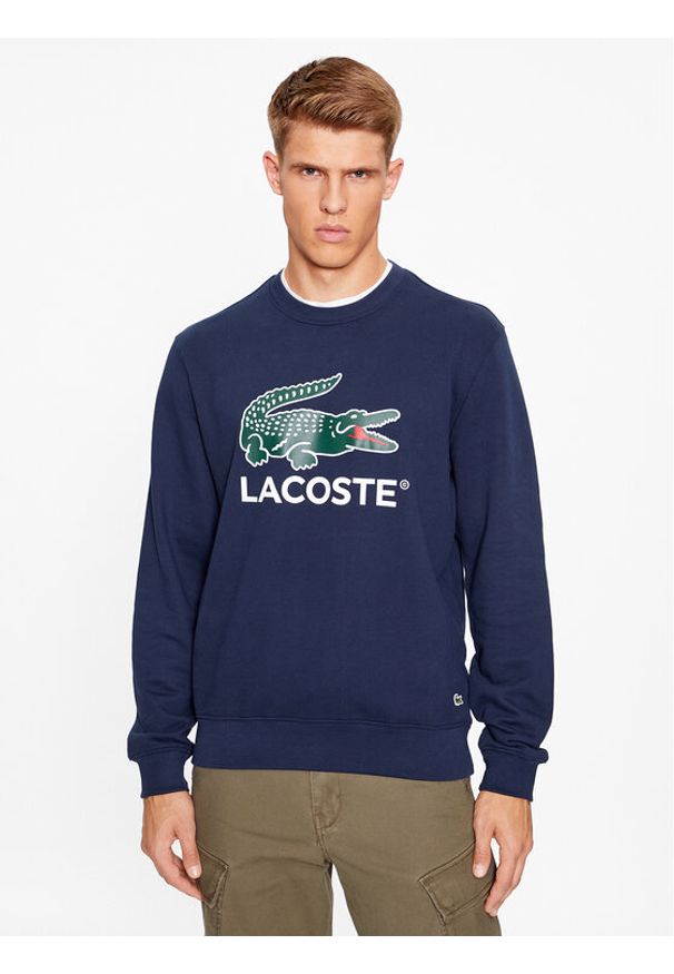 Lacoste Bluza SH1281 Granatowy Regular Fit. Kolor: niebieski. Materiał: bawełna