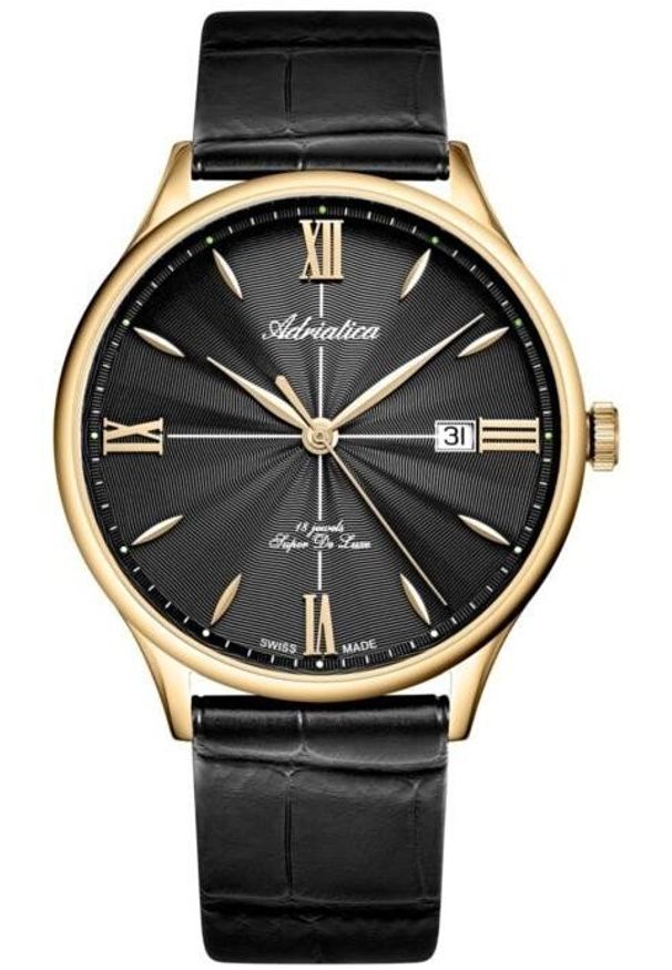 Zegarek męski Adriatica A1230.1266MXLC czarny. Kolor: czarny