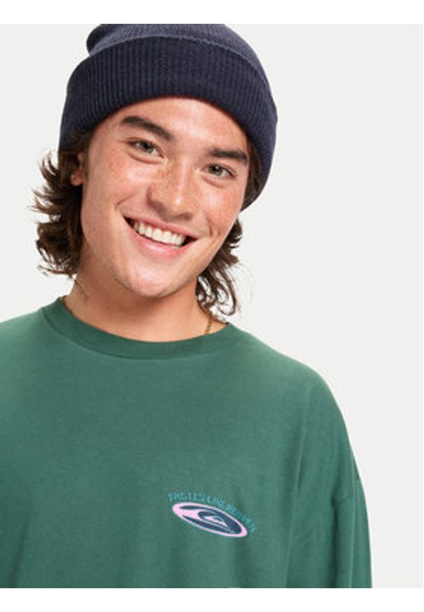 Quiksilver Longsleeve Hw Hollow Coves EQYZT08202 Zielony Comfort Fit. Kolor: zielony. Materiał: bawełna. Długość rękawa: długi rękaw