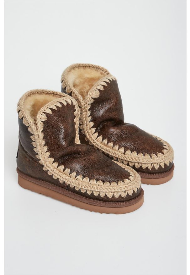 Mou - Śniegowce damskie skórzane MOU. Materiał: skóra