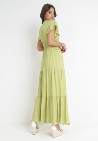 Born2be - Jasnozielona Sukienka z Wiskozy Heeny. Okazja: na randkę, na co dzień. Kolor: zielony. Materiał: wiskoza. Wzór: aplikacja, gładki. Sezon: lato. Styl: casual. Długość: maxi #4
