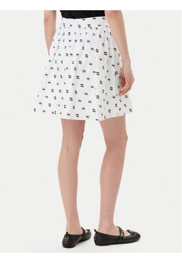 Karl Lagerfeld - KARL LAGERFELD Spódnica trapezowa A2W12029 Biały Regular Fit. Kolor: biały. Materiał: bawełna