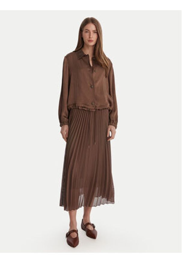 Marella Koszula Albatro 2613041045 Brązowy Regular Fit. Kolor: brązowy. Materiał: acetat