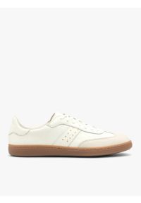 Ryłko - Kremowe damskie półbuty sznurowane. Okazja: na co dzień. Kolor: beżowy. Materiał: skóra. Szerokość cholewki: normalna. Styl: casual, street, sportowy #1