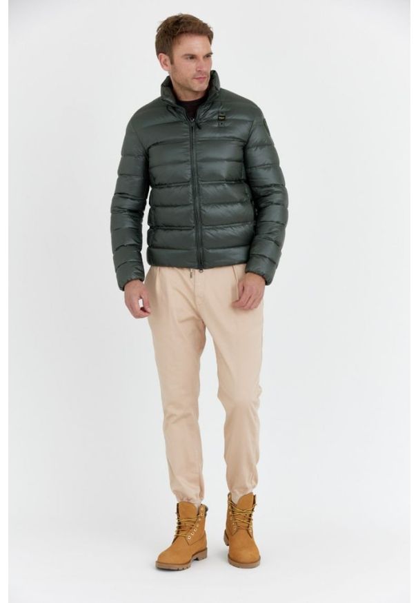 Blauer USA - BLAUER Ciemnozielona puchowa kurtka męska SETH, Rozmiar 3XL. Kolor: zielony. Materiał: puch
