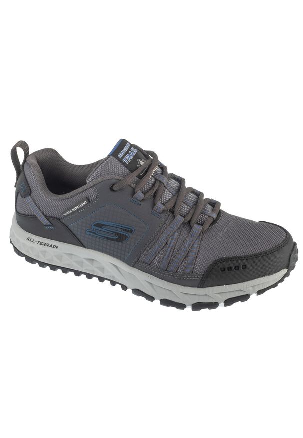 skechers - Buty trekkingowe męskie, Escape Plan. Zapięcie: sznurówki. Kolor: szary. Materiał: materiał. Szerokość cholewki: normalna. Sport: turystyka piesza