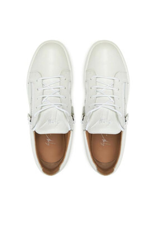 Giuseppe Zanotti - GIUSEPPE ZANOTTI Sneakersy RU40035 Biały. Kolor: biały. Materiał: skóra