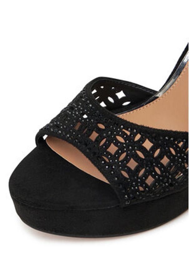 Nine West Sandały TS6218-01 Czarny. Kolor: czarny. Materiał: materiał