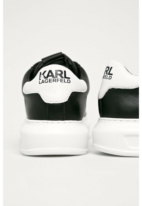 Karl Lagerfeld - Buty skórzane. Nosek buta: okrągły. Zapięcie: sznurówki. Kolor: czarny. Materiał: skóra