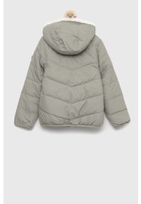 Abercrombie & Fitch kurtka dwustronna dziecięca kolor zielony. Okazja: na co dzień. Typ kołnierza: kaptur. Kolor: zielony. Materiał: poliester. Styl: casual #4
