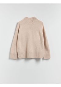 Reserved - Wełniany sweter - beżowy. Kolor: beżowy. Materiał: wełna #1