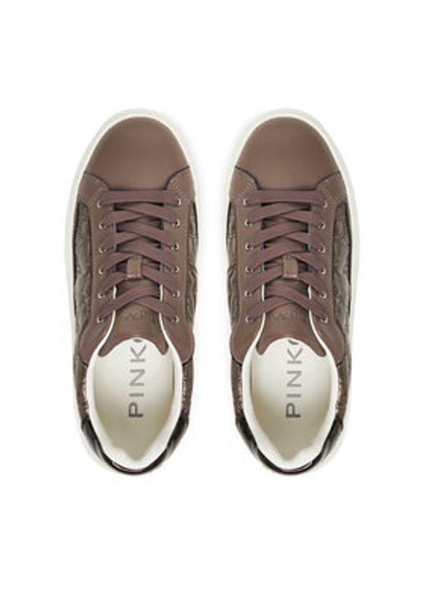 Pinko - PINKO Sneakersy Yoko 21 SS0103P100 Brązowy. Kolor: brązowy. Materiał: skóra