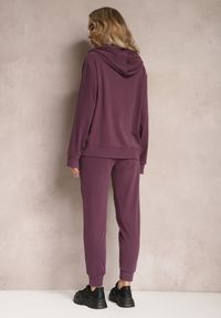 Renee - Ciemnofioletowy Komplet Dresowy 2-częściowy z Bluzą i Spodniami Seraphira. Kolor: fioletowy. Materiał: dresówka #4