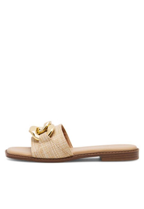 DeeZee Klapki LS6115-01 Beżowy. Kolor: beżowy. Materiał: skóra