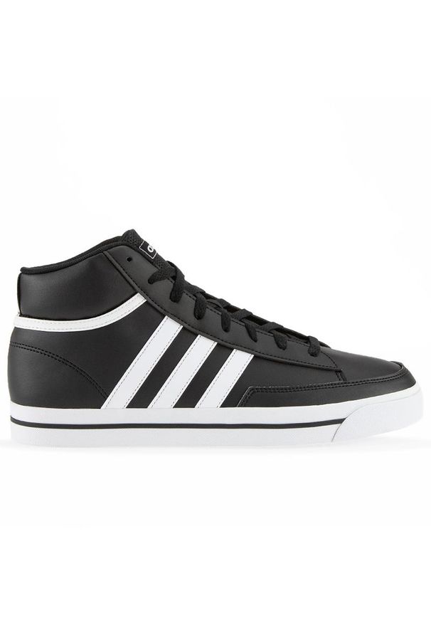 Adidas - Buty adidas Retrovulc Mid GW8370 - czarne. Okazja: na co dzień. Zapięcie: pasek. Kolor: czarny. Materiał: guma, syntetyk, materiał, skóra. Szerokość cholewki: normalna. Wzór: aplikacja. Sport: skateboard