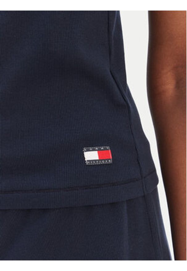 TOMMY HILFIGER - Tommy Hilfiger Top UW0UW06308 Granatowy Regular Fit. Kolor: niebieski. Materiał: bawełna