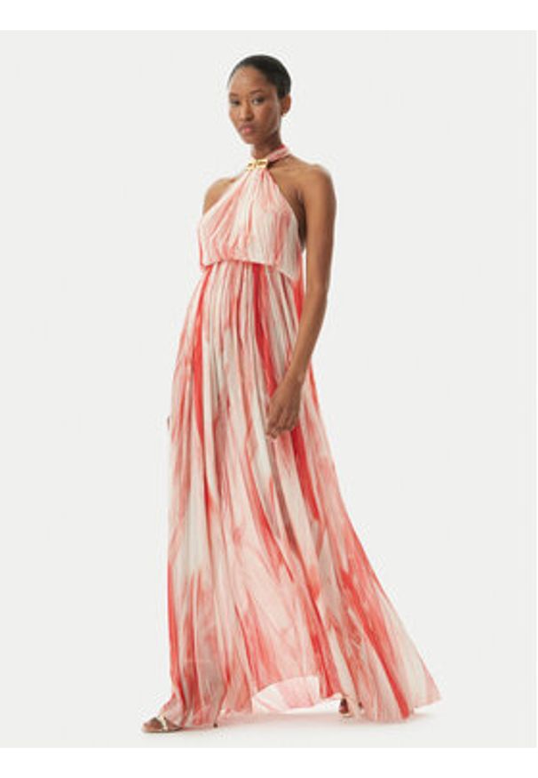 Elisabetta Franchi Sukienka letnia ABR4752E2 CP9 Czerwony Regular Fit. Kolor: czerwony. Materiał: syntetyk. Sezon: lato