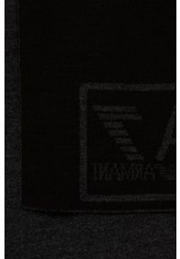 EA7 Emporio Armani szalik męski kolor czarny gładki. Kolor: czarny. Materiał: dzianina. Wzór: gładki #2