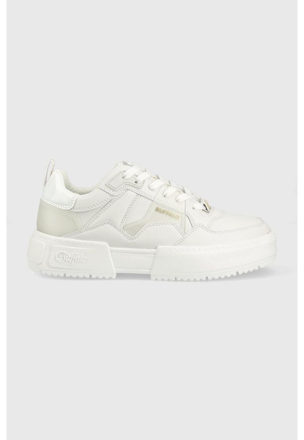 Buffalo sneakersy kolor biały. Nosek buta: okrągły. Zapięcie: sznurówki. Kolor: biały. Materiał: guma. Obcas: na platformie