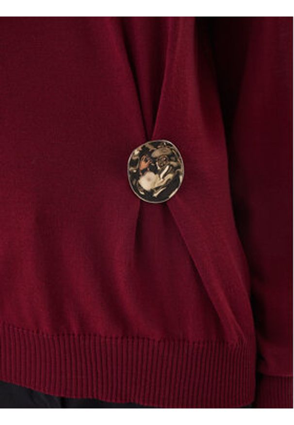 SIMONA CORSELLINI - Simona Corsellini Sweter A25CPMGE0301 Czerwony Regular Fit. Kolor: czerwony. Materiał: wełna