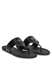 Calvin Klein Jeans Japonki Flat Sandal Toepost Mg YW0YW01691 Czarny. Kolor: czarny. Materiał: skóra #5