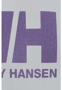 Helly Hansen t-shirt bawełniany kolor fioletowy z nadrukiem. Okazja: na co dzień. Kolor: fioletowy. Materiał: bawełna. Wzór: nadruk. Styl: casual #8