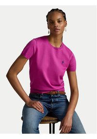 Polo Ralph Lauren Sweter 211971872010 Fioletowy Slim Fit. Typ kołnierza: polo. Kolor: fioletowy. Materiał: bawełna #4