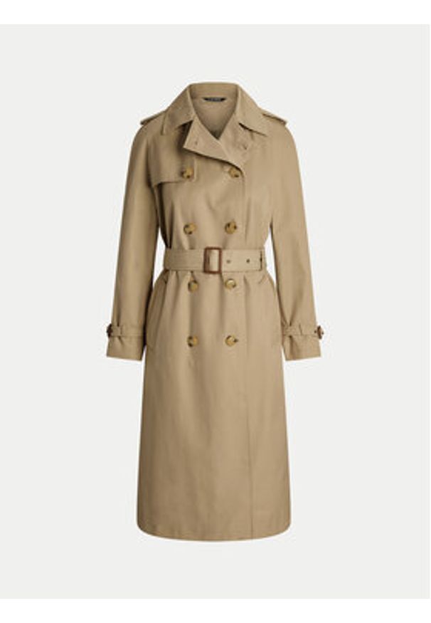 Lauren Ralph Lauren Trencz 297951259003 Beżowy Straight Fit. Kolor: beżowy. Materiał: bawełna