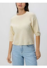 Reserved - Sweter z wełną - jasnożółty. Kolor: żółty. Materiał: wełna