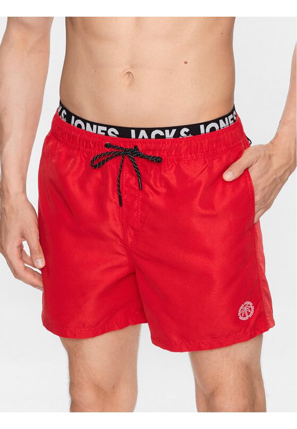 Jack & Jones - Jack&Jones Szorty kąpielowe 12227254 Czerwony Regular Fit. Kolor: czerwony