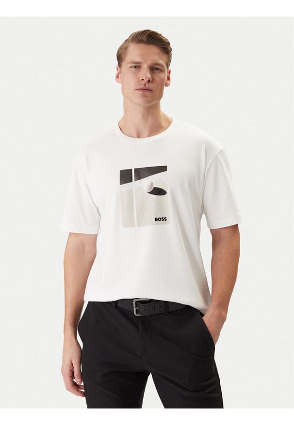 BOSS T-Shirt 50554365 Biały Regular Fit. Kolor: biały. Materiał: bawełna