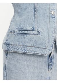 Guess Kamizelka W5GN89 D5B96 Niebieski Regular Fit. Kolor: niebieski. Materiał: jeans, lyocell #4