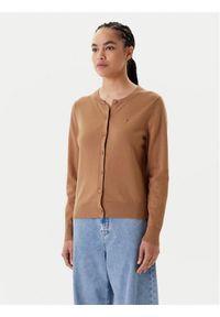 TOMMY HILFIGER - Tommy Hilfiger Kardigan WW0WW42370 Brązowy Regular Fit. Kolor: brązowy. Materiał: bawełna #1