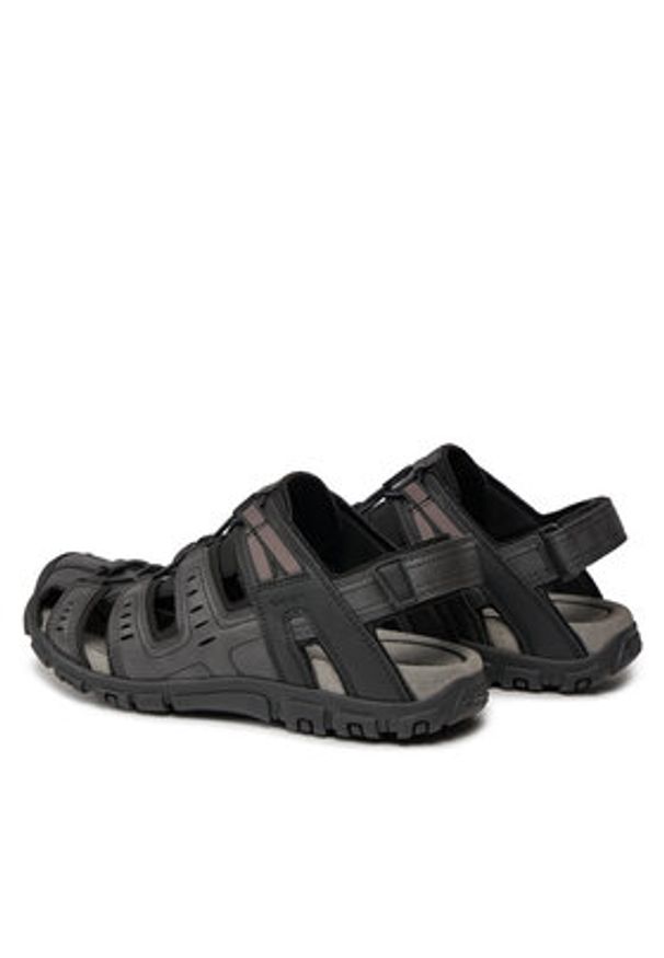 Geox Sandały Uomo Sandal Strada U4524C 000ME C9999 Czarny. Kolor: czarny. Materiał: skóra
