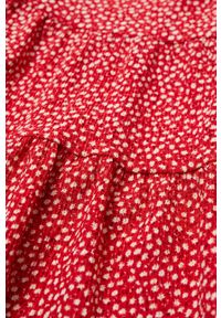 Mango Kids - Sukienka dziecięca ROVI. Kolor: czerwony. Materiał: tkanina, poliester, materiał, elastan. Długość rękawa: krótki rękaw. Typ sukienki: rozkloszowane. Długość: mini #4